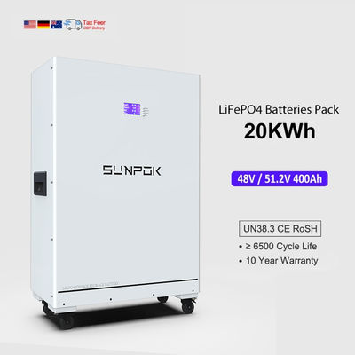 Wholesale 400Ah Solar Power-wall Home Energy Storage System 20kw Lifepo4 Battery With 20Kwh 48V Lifepo4 Lithium Battery