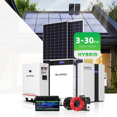 Hybrid Solar Power Kit Off-Grid 5KW 10KW 20KW 10000W Monocrystalline Silicon Solar Panel MPPT Controller Lithium Ion