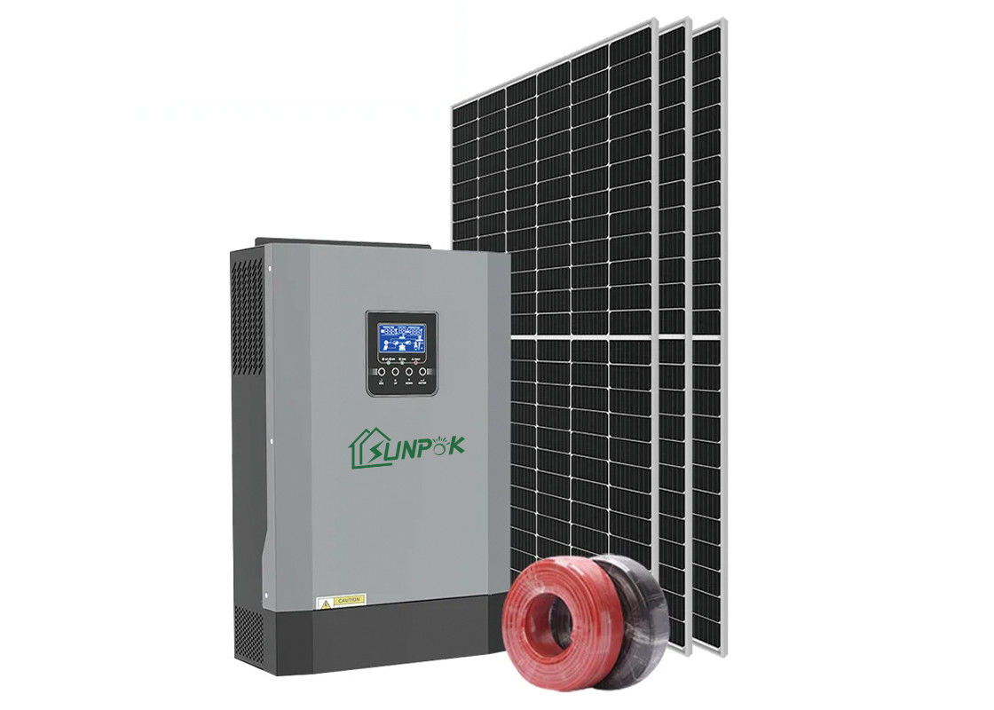 Onde sinusoïdale pure d'affichage d'affichage à cristaux liquides outre de l'inverseur 48v 6kva 6000es de grille avec le commutateur de transfert