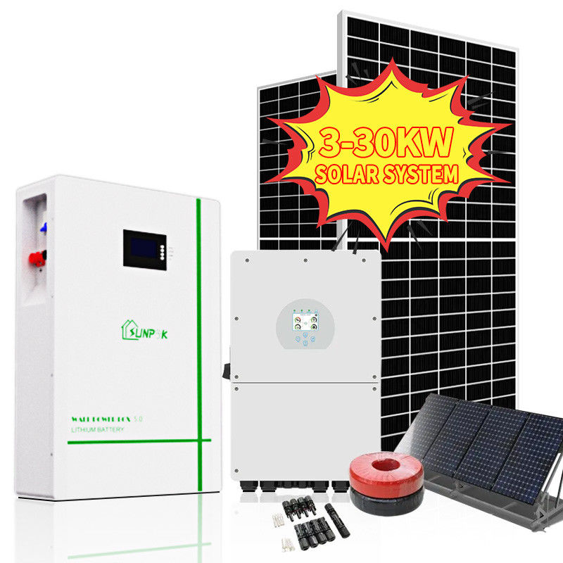 Sunpok complet outre du système solaire hybride solaire du kit 3kw 5kva 5kw 15kw 10kw de grille