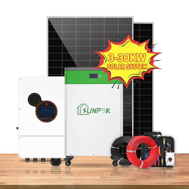 Inverseur hybride solaire hybride à la maison du kit 5kw 6kw 8kw 10kw de système outre de système solaire complet de grille