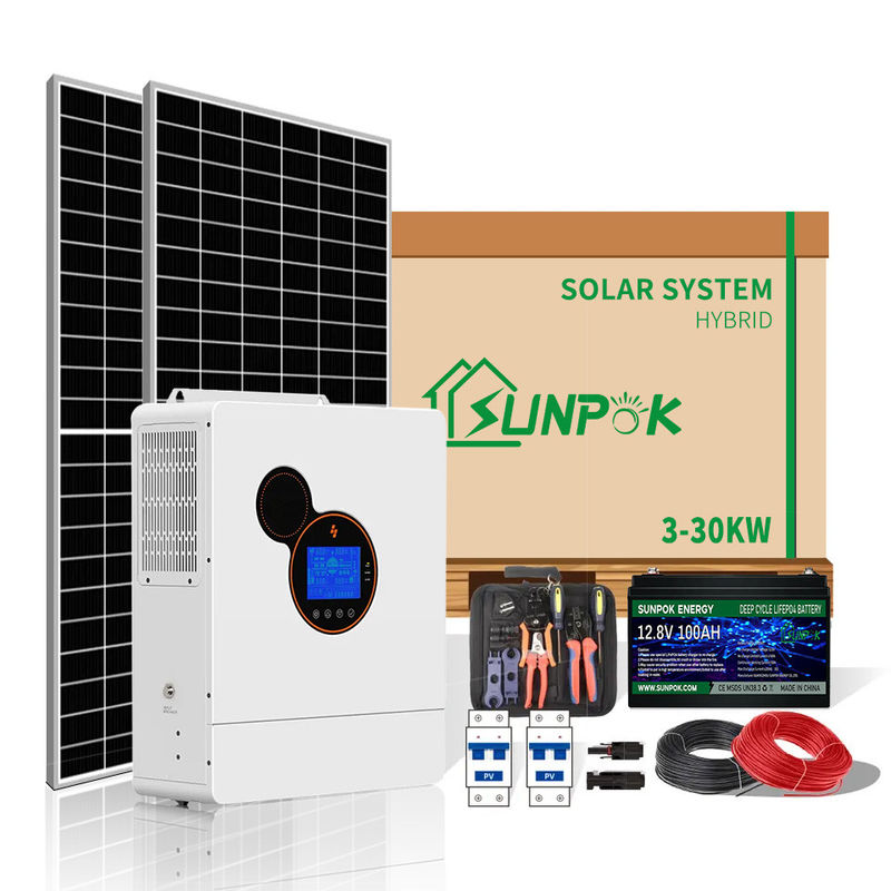 Alimentation d'énergie solaire solaire de l'énergie renouvelable 3KW 5KW 10KW de systèmes d'alimentation solaire de ménage de Sunpok
