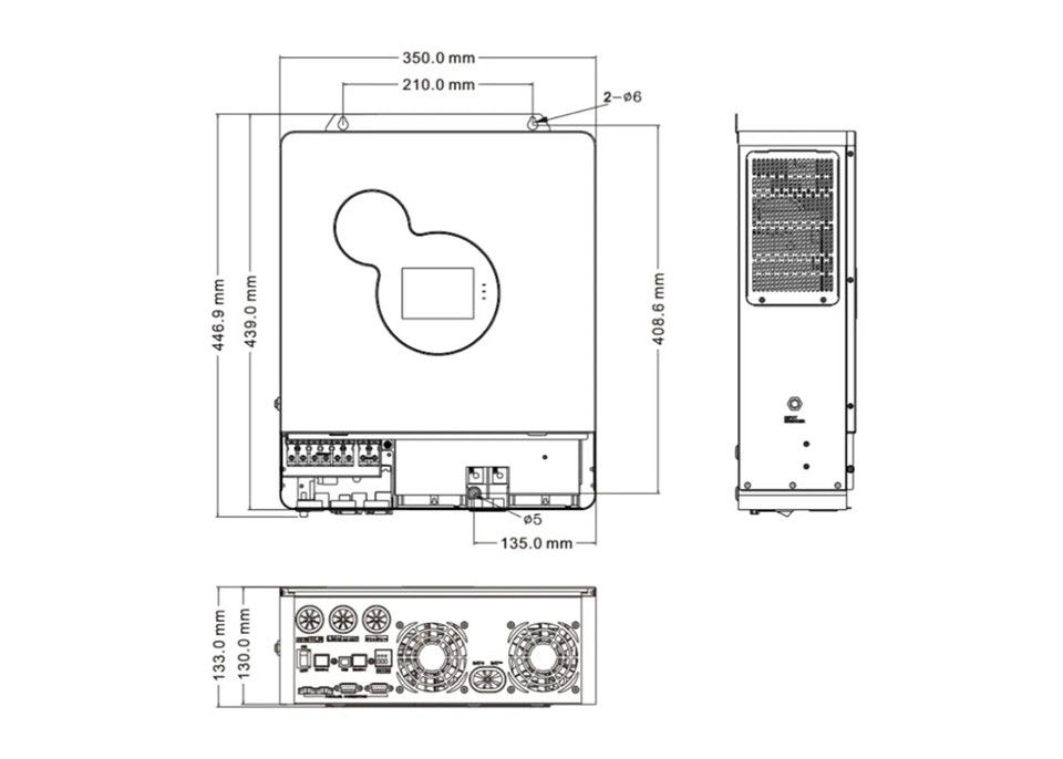 5kw inverseur pur solaire hybride d'onde sinusoïdale de l'inverseur 3kw 5.5kw 100a Mppt outre de grille