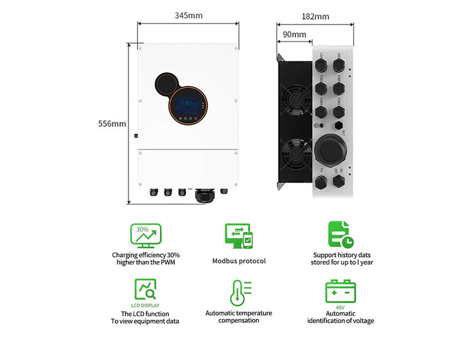 inverseur solaire de 6kw 8kw 48v outre des convertisseurs à énergie solaire d'inverseur de puissance d'inverseur de grille pour le système de stockage