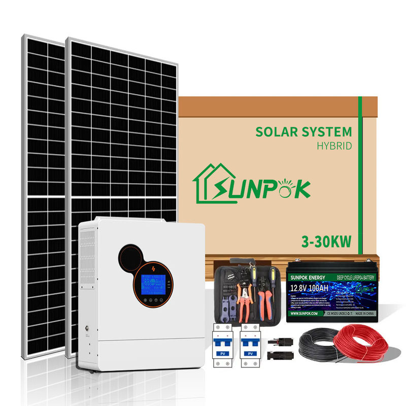 Système solaire hybride futé 10Kw 15Kw 20KW d'inverseur outre des systèmes d'alimentation solaire résidentiels de grille