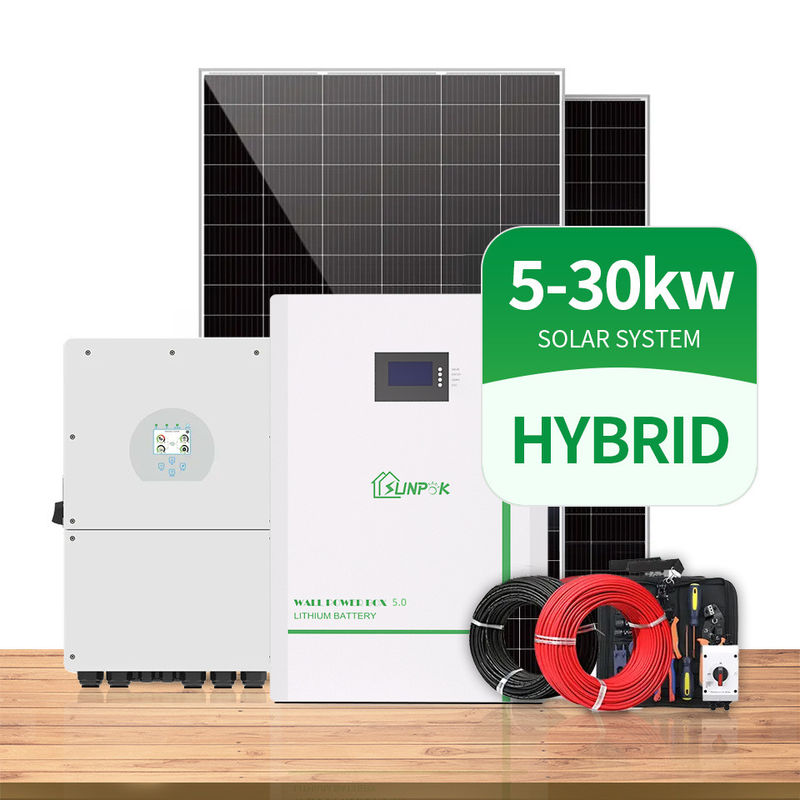 Hybride de 3 phases outre de système d'alimentation d'énergie de panneau solaire du système solaire 5Kw 10Kw 20Kw 30Kw de grille