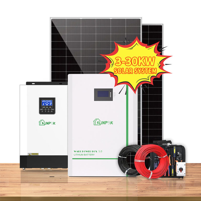 système solaire 10KW 15KW 20KW 25KW 30KW de la maison 24V outre de système à énergie solaire hybride de grille
