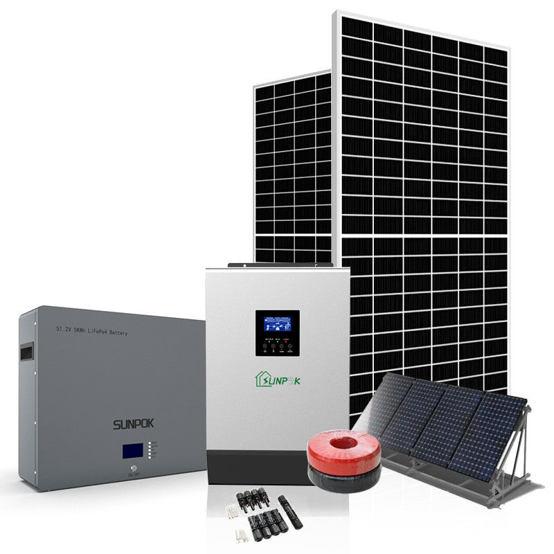 Système 3kw 5kw 6kw 8kw 10kw 24v de remisage des batteries d'énergie solaire de MSDS outre de système solaire de grille