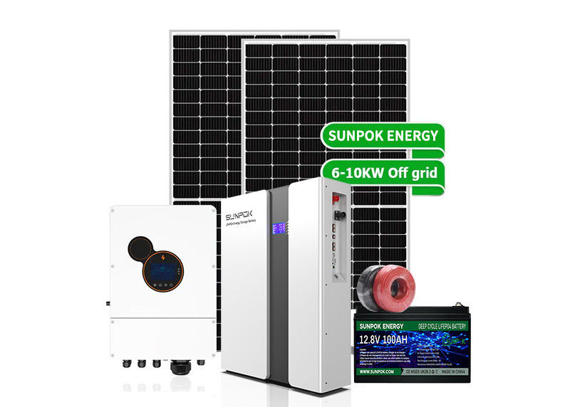 Système d'énergie solaire 5000W Système solaire hybride 3KW 6KW 8KW 10KW Panneau solaire pour la maison Kit Système de panneaux solaires pour la maison