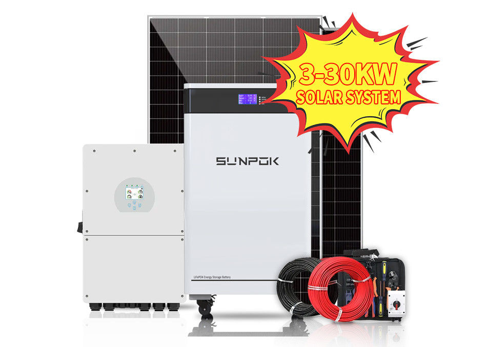 EU US Systèmes solaires hybrides de 50 kW 10kw 15kw Pour la maison 20kw 30kw Système solaire industriel