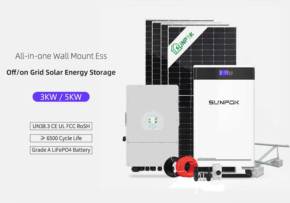 Batterie solaire Kit photovoltaïque 6Kw 10Kw 12Kw Pack de batterie Système complet hybride d'énergie solaire pour résidentiel
