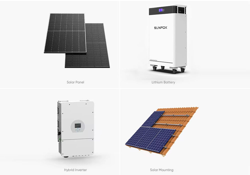Système hybride Solaire Éolien Panneau solaire 3 kW 5 kW 10 kW 20 kW Système solaire pour la maison
