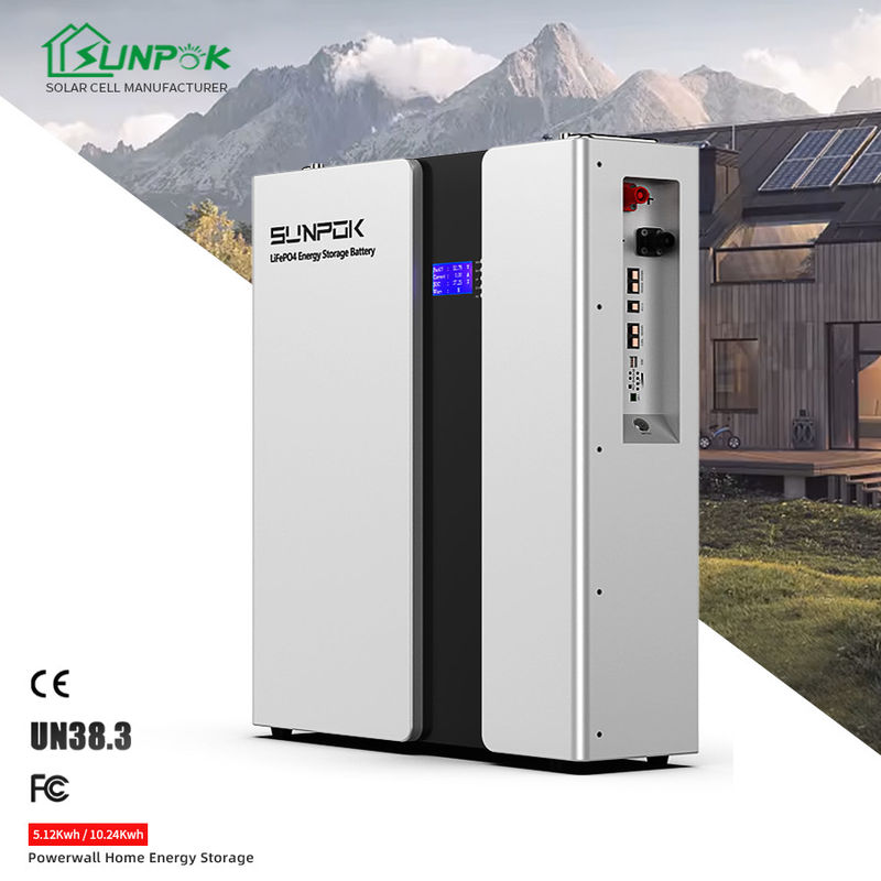 Paroi solaire montée 48v 50ah 100ah 150ah 200ah Réservoir d'énergie Paroi électrique 5kw 10kw Lifepo4 batterie lithium-ion