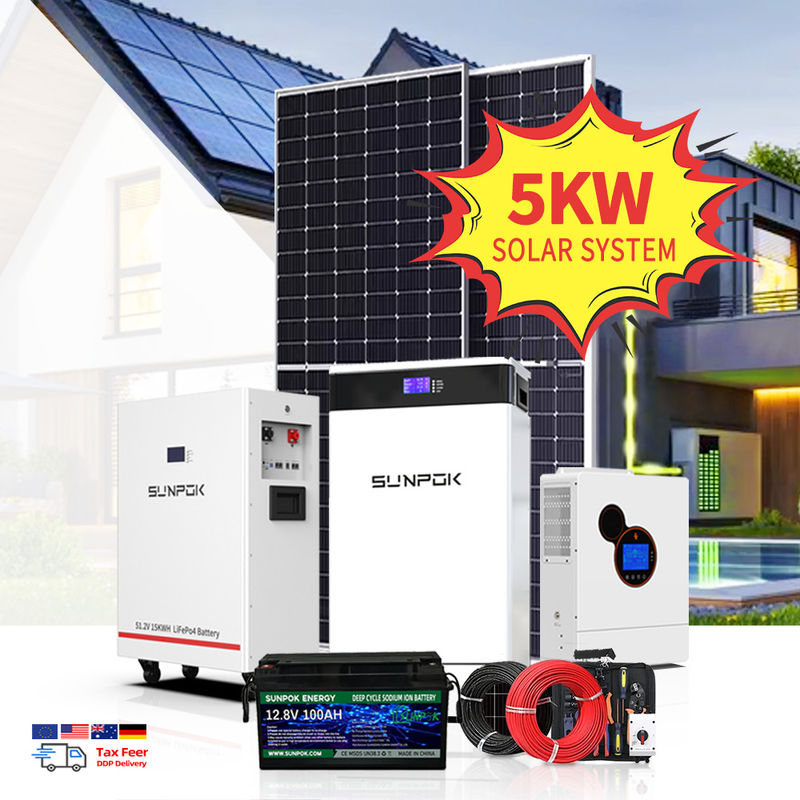Système d'énergie solaire hors réseau 10Kwh sur le toit 15Kw 10Kw 5Kw Système hybride hors réseau complet Coût