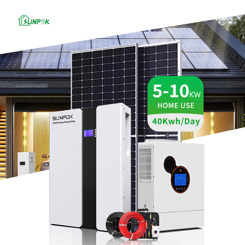 Systèmes d'énergie solaire 3kw 5kw 10kw 12kw 15kw Hybride hors réseau Panneaux solaires complets