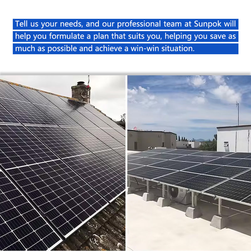 Système solaire à inverseur hybride 10kw 50kw 500kw Batterie au lithium-ion Montage sur le toit Utilisation à domicile