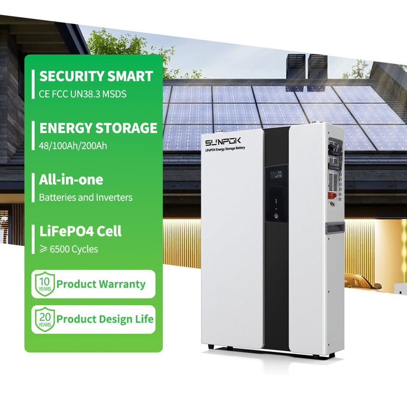 Système de stockage de batterie à domicile Sunpok Energy Tout en un pour les batteries au lithium solaires