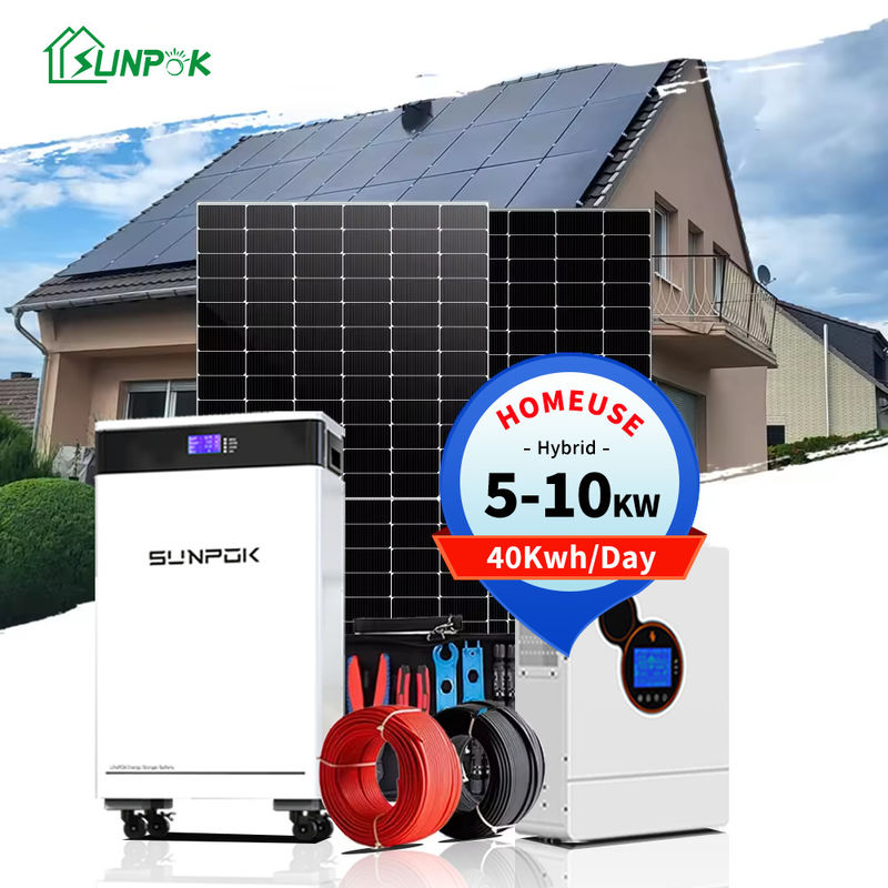 Système d'énergie solaire à usage domestique Kit complet 5Kw 10Kw 30Kw Système d'alimentation par panneaux solaires