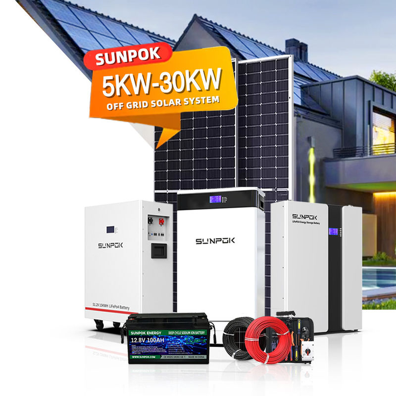 Kit complet de système d'énergie solaire intelligent déconnecté du toit de la maison 3kw 5kw 8kw 10kw 15kw 20kw 30kw