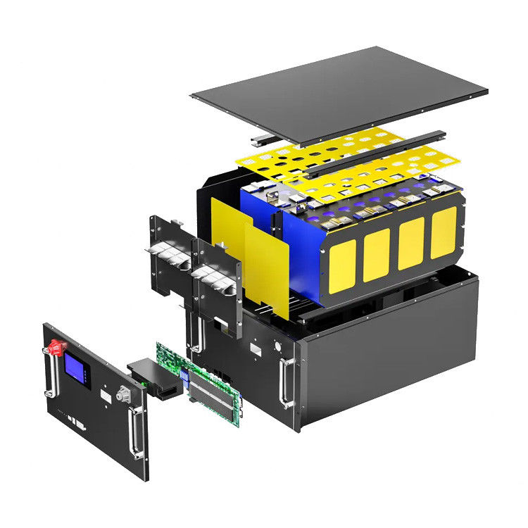 Vente à chaud 48V Piles montées sur rack Montage Lifepo4 100Ah 200Ah Piles au lithium-ion