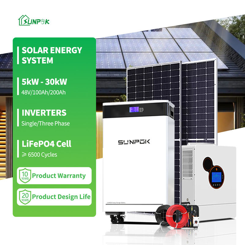 Système solaire hybride énergétique pour la maison 5KW 8KW 10KW 12KW Panneau solaire complet