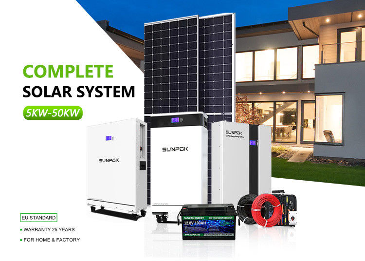 Invertisseurs hybrides d'énergie solaire Piles au lithium pour les systèmes 5kw 15kw 30kw Système domestique hors réseau