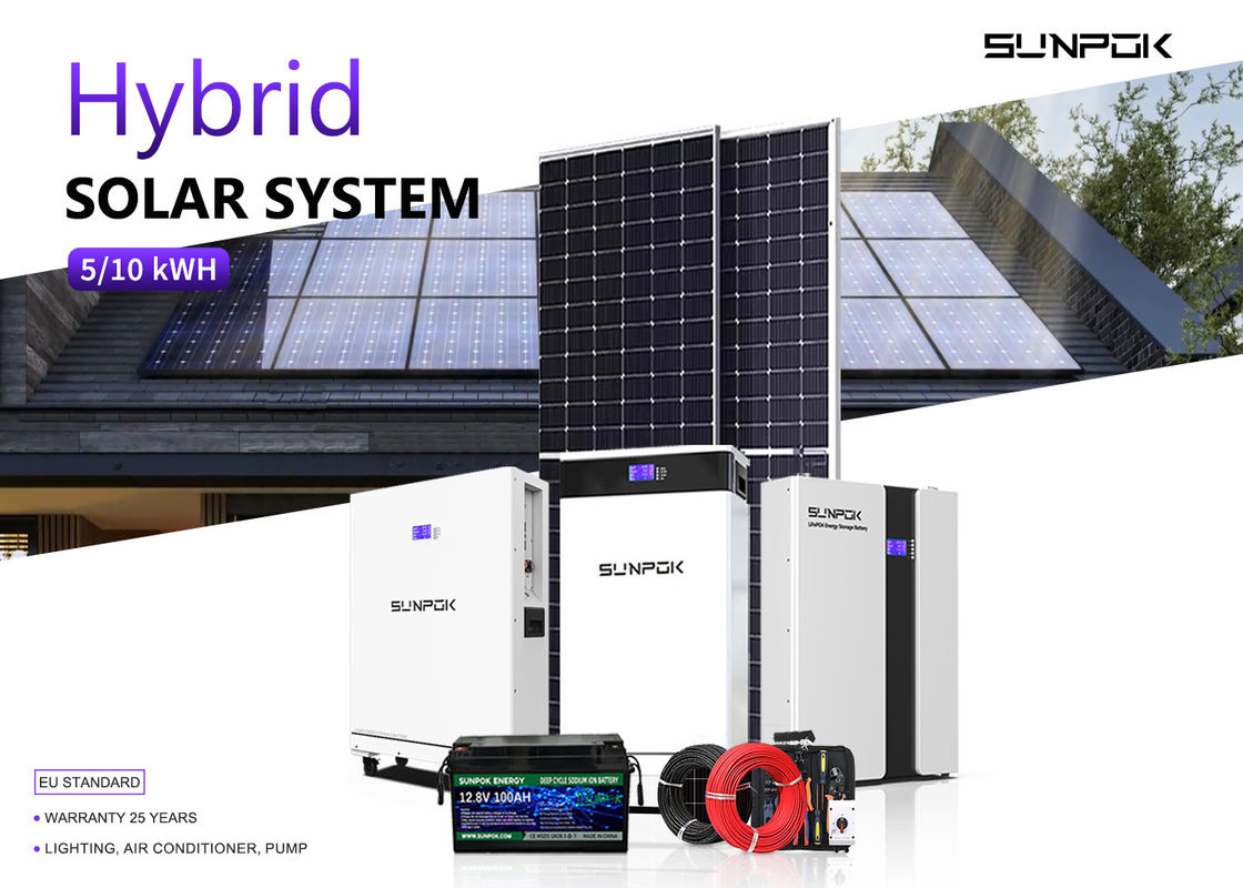 Système hybride de stockage d'énergie solaire Batteries au lithium 48v 200ah 15kwh 20kwh Montage sur le toit