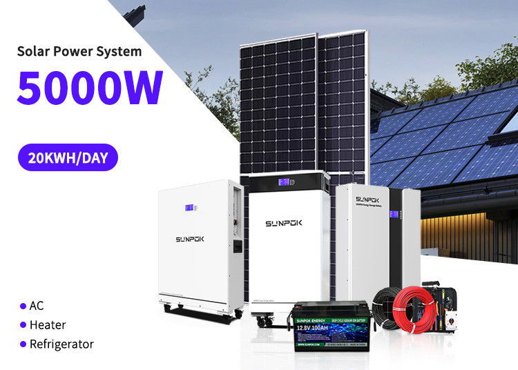 Système d'énergie solaire hors réseau avec batterie au lithium de 48v 3kw 8kw 10kw Système d'énergie solaire Kit