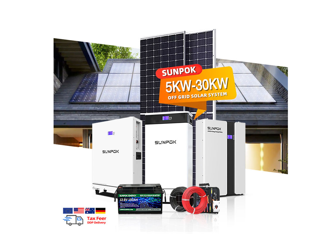 Système d'énergie solaire hors réseau 6000W 10Kw 15Kw 20Kw Système hybride à trois phases
