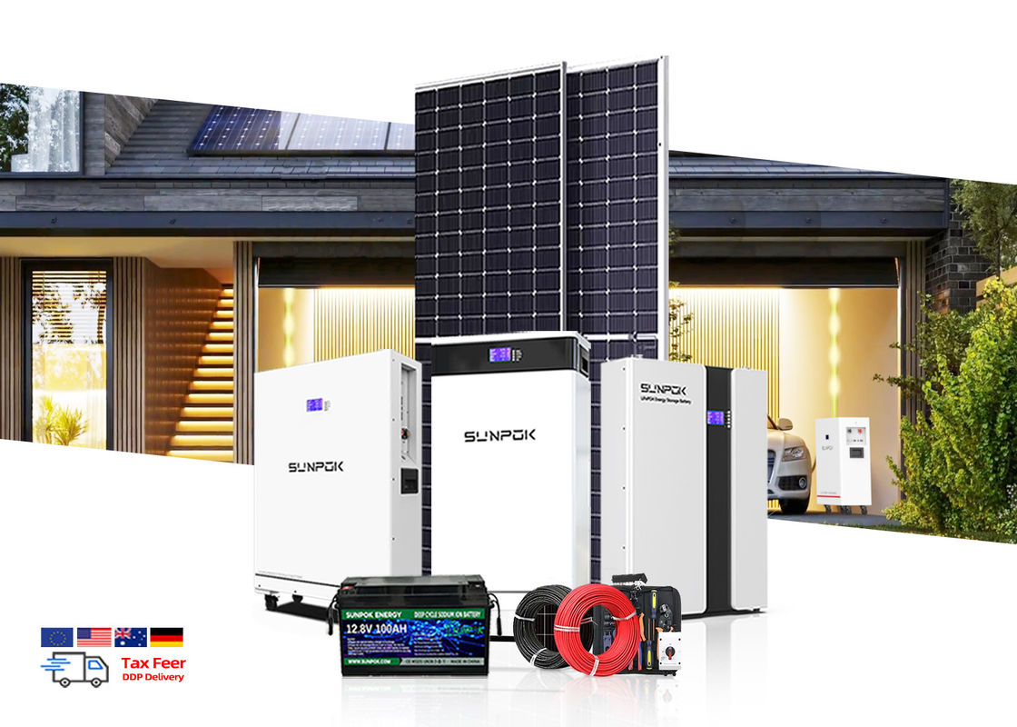Off Grid Hybrid 8Kw 10Kw 20Kw 30Kw Panneaux solaires avec batterie et onduleur Kit complet Système d'énergie solaire