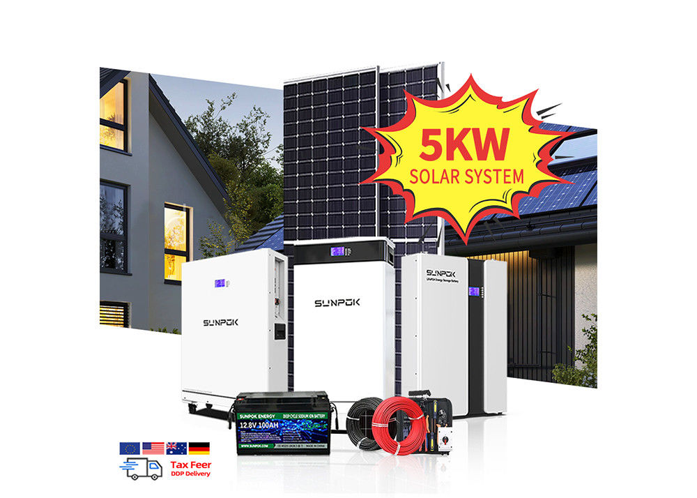 Système d'énergie solaire pour la maison hors réseau Ensemble complet 5 Kw 10kw 15kw Système d'énergie solaire hors réseau