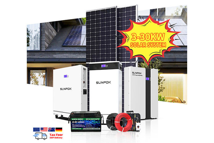 Système de stockage d'énergie solaire complet 5000W 3KW 6KW 8KW 10KW Kit de production d'énergie électrique hybride