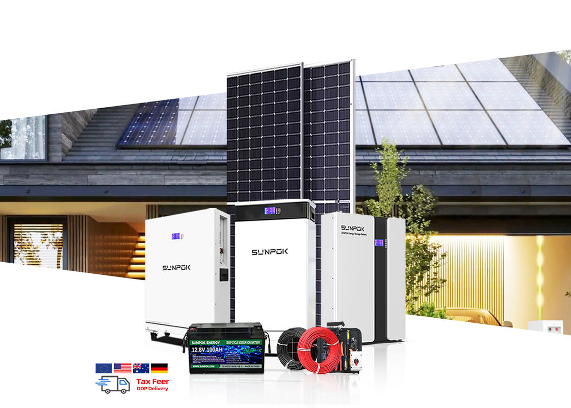 Système solaire hybride 6KW 8KW 10KW 15KW 20KW Systèmes d'énergie solaire Ensemble complet Système solaire