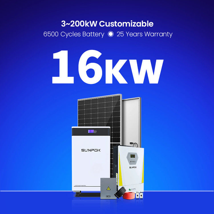Système d'alimentation solaire 15Kva 16KW 18KW Système d'énergie solaire photovoltaïque hybride complet pour la maison