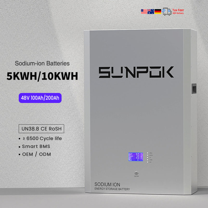 48V 51.2V 5kwh 10kwh Batterie à ions sodium Batterie à ions sodium Na Batterie de stockage à ions sodium Paroi solaire Batterie rechargeable à ions sodium