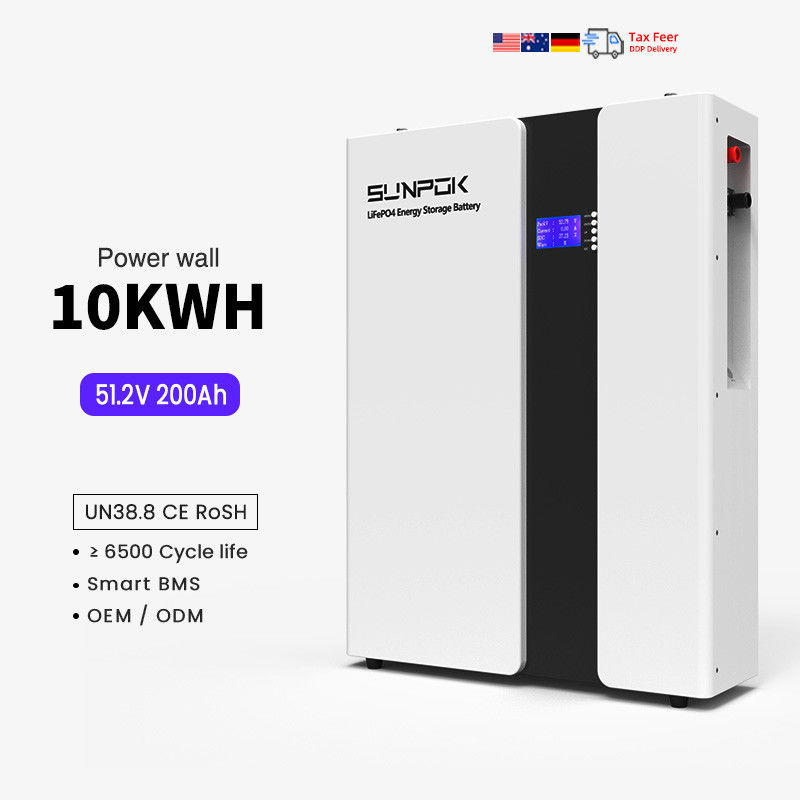 Batterie Lifepo4 48V 51.2V 10KWH Batterie au lithium montée sur le mur 48Volt 200ah Batterie au lithium ionique Solaire pour système solaire