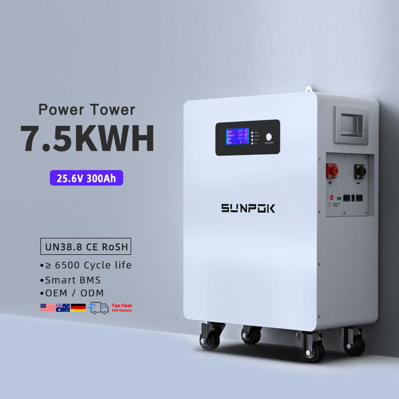 Batterie lithium-ion de haute qualité de 24V 300Ah 7,5Kwh Lifepo4 24V 300Ah Batterie solaire sur le toit avec stockage de batterie