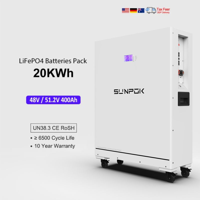 48V 400Ah batterie au lithium solaire 20kwh Système d'énergie solaire 48V 400Ah batterie de stockage d'énergie LiFePO4