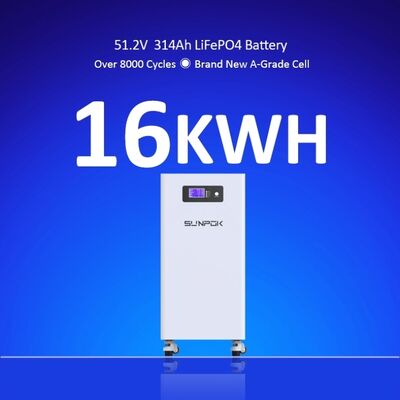 Système de stockage d'énergie pour la maison LiFePO4 Batterie 51.2V 300Ah 15.36kwh Système de stockage d'énergie pour la maison Batterie de stockage d'énergie solaire